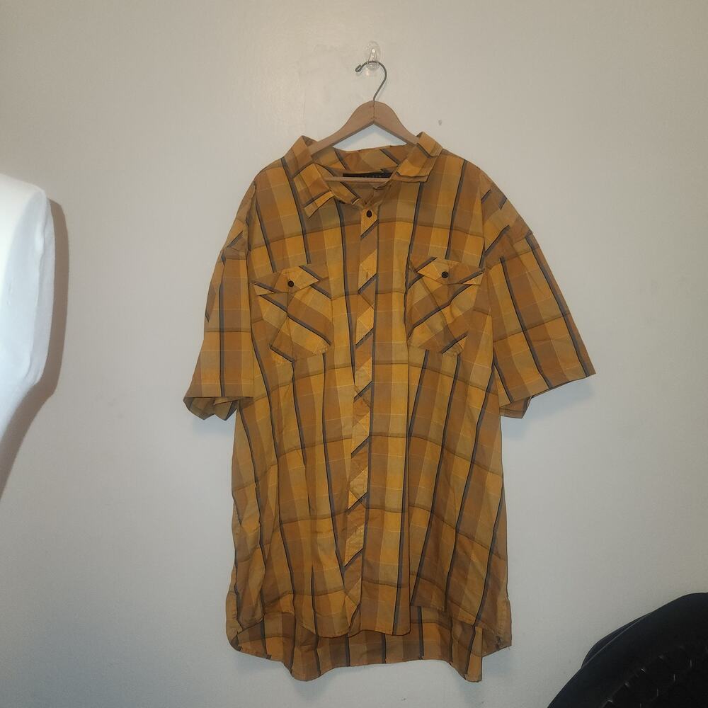 Sean Jean Orange Plaid Button Down Size 5x